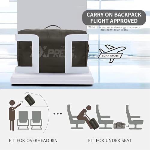 2-in-1 Carry-on Backpack for Men Women 40L Sports Gym Bag with Backpack Straps,Water Resistant,for Travel/Gym（20in,Grey） - color: 20in-grey