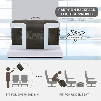 2-in-1 Carry-on Backpack for Men Women 40L Sports Gym Bag with Backpack Straps,Water Resistant,for Travel/Gym（20in,Grey） - color: 20in-grey