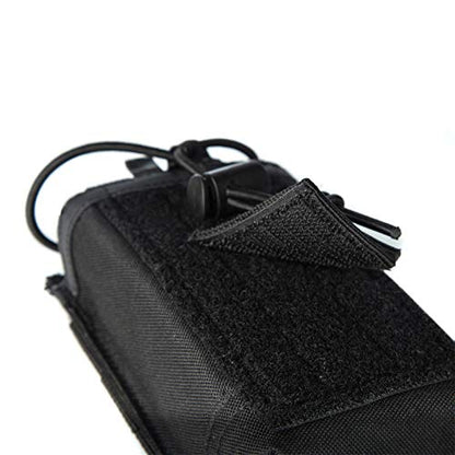 Tactical Molle Radio Holster Holder Case Military Heavy Duty Pouch Bag for Two Ways Walkie Talkies Adjustable Storage with 1 Pack Patch