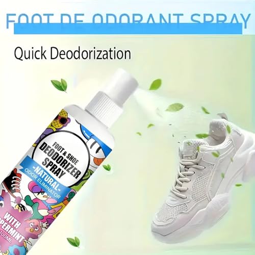 Shoes Spray for Smell 100ml Shoe Smell Eliminator Spray | Footwear Odor Removal Mist for Travel Hiking Home Tennis Leather Fabric Canvas Sneaker