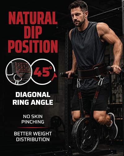 THEFITGUY Ultimate Dip Belt & Dumbbell Straps Bundle – For Loading Plates, Dumbbells & Barbells | Secure Fit, Horizontal Weight, Built for Heavy Dips & Squats
