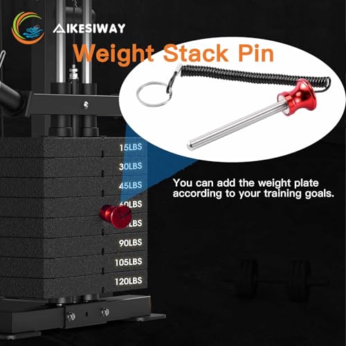 Universal Magnetic Weight Stack Pin with Pull Rope - Heavy Duty Gym Pin for Weight Stack Machines | Commercial & Home Gym Accessories | Replacement Weight Pins for Strength Training Equipment - color: Red