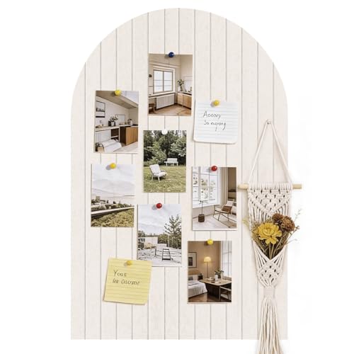Felt Bulletin Board Set, 6 Felt Cork Boards (Each 11.8" x 11.8") with 30 Push Pins, Modern Cork Board Alternative for Office, Classroom and Home Wall Decor（Beige） - color: Beige