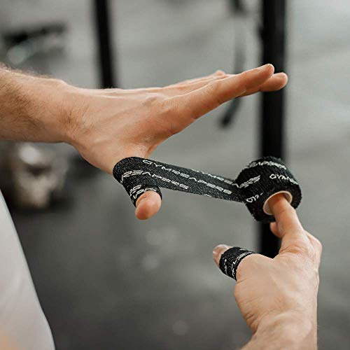 Gymreapers Weightlifting Adhesive Thumb Tape, Stretchy Athletic Tape Grip & Protection for Olympic Lifting, Cross Training, Powerlifting, Hookgrip - color: Black, size: 3 Rolls (Pack of 2)