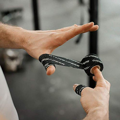 Gymreapers Weightlifting Adhesive Thumb Tape, Stretchy Athletic Tape Grip & Protection for Olympic Lifting, Cross Training, Powerlifting, Hookgrip - color: Black, size: 3 Rolls