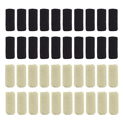 ELANE 40 PCS Finger Sleeves Protectors Thumb Brace Support Elastic Trigger Finger Splints for Relieving Pain, Arthritis,Trigger Finger,Knuckle (Black+Beige) - color: Black+Beige
