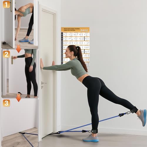 Readaeer Resistance Bands, Exercise Bands for Working Out with Handles | Resistance Bands with Handles, Door Anchor for Home Gym Full Body Strength Training, Muscle Tone, Yoga - size: 10-150LBS