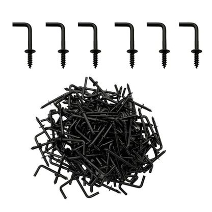 180 PCS 7 Shaped Right Angle Screw Hooks,3/4 Inch Small Screw in L Shaped Hooks for Hanging Lamp,Plants,Decorations,kitchenware and DIY Crafts - size: 3/4inch 180pcs