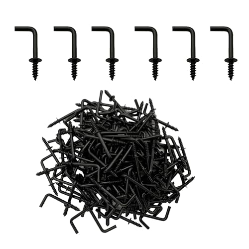 180 PCS 7 Shaped Right Angle Screw Hooks,3/4 Inch Small Screw in L Shaped Hooks for Hanging Lamp,Plants,Decorations,kitchenware and DIY Crafts - size: 3/4inch 180pcs