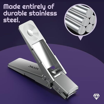 Toenail Clippers, SZQHT Foldable Nail Clippers for Thick Nails, Men, Women & Seniors – Heavy-Duty Stainless Steel German Design with Nail File,Toe Nail Clippers