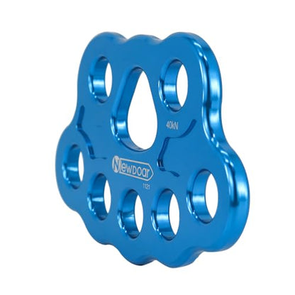 NewDoar Descender Plate 45KN Paw Rigging Plate 8 Holes Rock Climbing Gear (8 holes/45KN Blue)