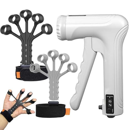 Hand Grips Strengthener, Forearm Strength Trainer- Adjustable Resistance 11-220Lbs Hand gripper with Counting,Finger Exerciser,Hand Extension Exerciser for Muscle Building and Injury Recover Combo Set - color: White Combo Set