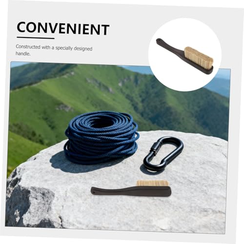Ciieeo Climbing Reducing Hand Fatigue Brush Chalk with Wooden Handle and Fine Boar Hair Bristles Grip Cleaning for Outdoor Rock Climbing and Lengthy Climbs
