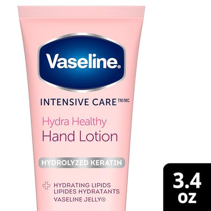Vaseline Hand Cream 2-Pack – Healthy Hands Stronger Nails with Keratin, 10X Stronger Nails in 2 Weeks, 3.4 Oz Ea