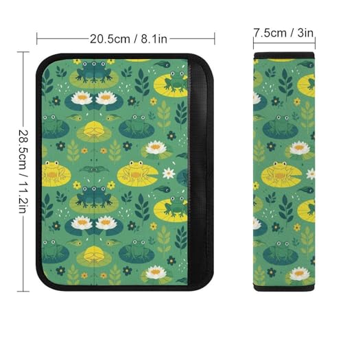 1 Pair Universal Soft and Comfortable Seat Belt Shoulder Pad for Kids, Stroller Pushchair High Chair, Cute Frogs Shoulder Protector, Anti-Slip Pad - color: Pattern 405