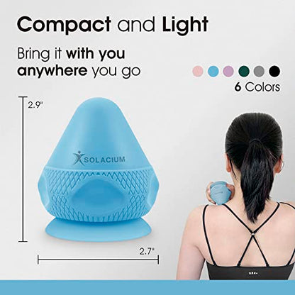 Solacium Mountable Massage Therapy Tool - Multi-Surface Suction Cup Wall Massage Tool for Sore Muscles, Myofascial Release, Stress Relief, Trigger Point and Deep Tissue Massage (Light Blue) - color: Light Blue