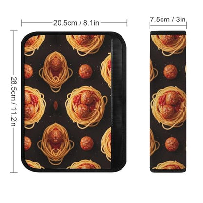 Soft Padded Car Seat Straps Shoulder Pads for Elderly Support, All Vehicles, 1 Pair Italian Pasta Tomato Spaghetti Shoulder Protector Anti-Slip Pad - color: Pattern 1014