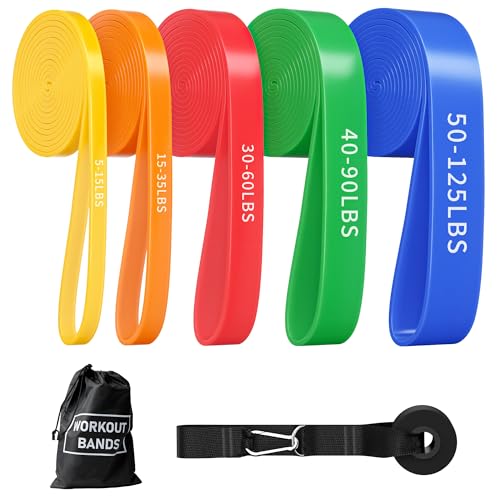 Exercise Bands, Resistance Bands for Working Out, Workout Bands, Pull up Assist Bands, Stretch Bands for Exercise at Home/Gym -Afu - color: Blue, Green, Red, Orange, Yellow