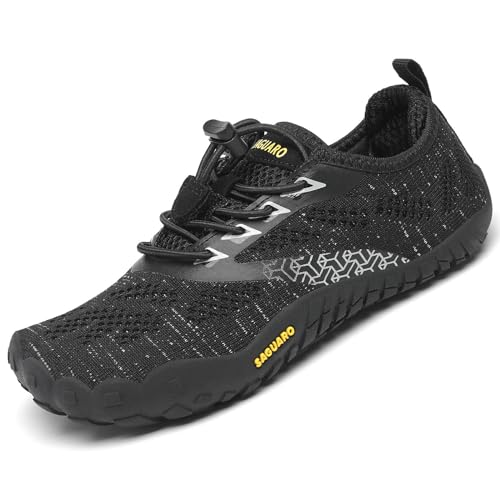SAGUARO Kids' Barefoot Shoes Boys Girls Quick Dry Aqua Athletic Sneakers Lightweight Sport Footwear Toddler Water Shoes - color: All Black, size: 10 Toddler