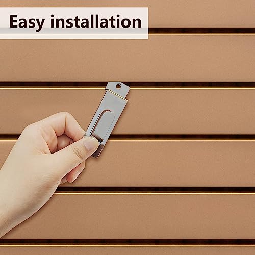 Slatwall Utility Hooks, 10pcs Metal Notch Picture Display Hooks Commercial Slatwall Picture Hook Hangers Painting Hook for Photo Frame Painting Arts Center Slat Panel (Silver) - color: Silver