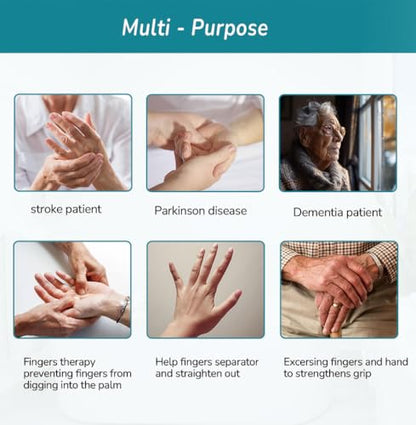 Palm Grip Protector, Hand Contracture Cushion with Finger Separator, (2 Pack) Finger Therapy and Hand Exercisers for Stroke, Arthritis, Parkinson Dementia