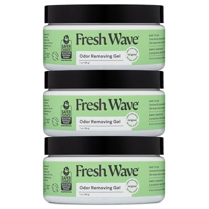 Fresh Wave Iriginal Odor Eliminator Gel 3-Pk 7 oz - Air Freshener for Home | Plant-based essential oils. Lasts 15-30 days per jar. No plug-in needed. Pet-safe, closet and bathroom deoderizer. - size: 7 Fl Oz (Pack of 3)