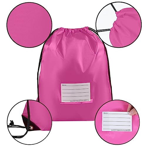 20 Pcs Drawstring Bags,Bulk Draw String Backpack, DIY Gym Sports Cinch Bag Sackpack for Women Men, Pink - color: Pink
