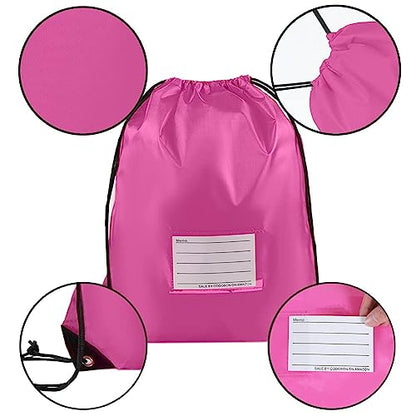 20 Pcs Drawstring Bags,Bulk Draw String Backpack, DIY Gym Sports Cinch Bag Sackpack for Women Men, Pink - color: Pink
