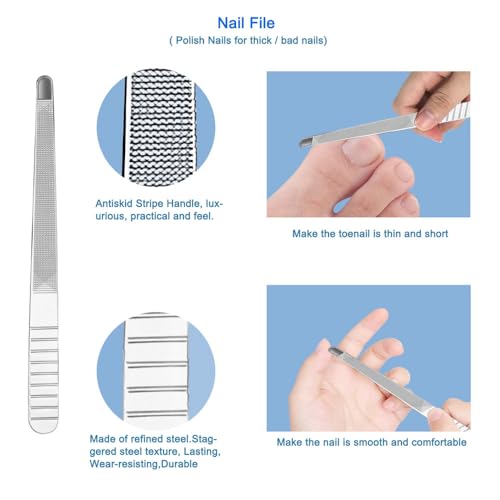 Professional Cuticle Nippers Kit, Cuticle Trimmer with Cuticle Pusher & Other Durable Nail Care Manicure Kit for Women, Premium Stainless Steel & Ergonomic Design, Travel & Gift