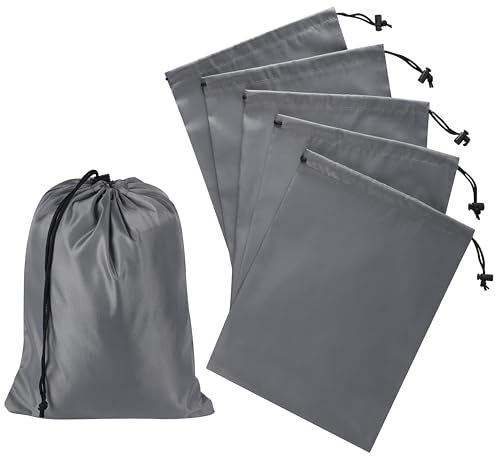 PALTERWEAR Drawstring Bag with Toggle - Nylon Cinch and Ditty Pouch Six-Pack (Gray, 9 x 12 Inch, Set of 6) - color: Gray, size: 9 x 12 Inch
