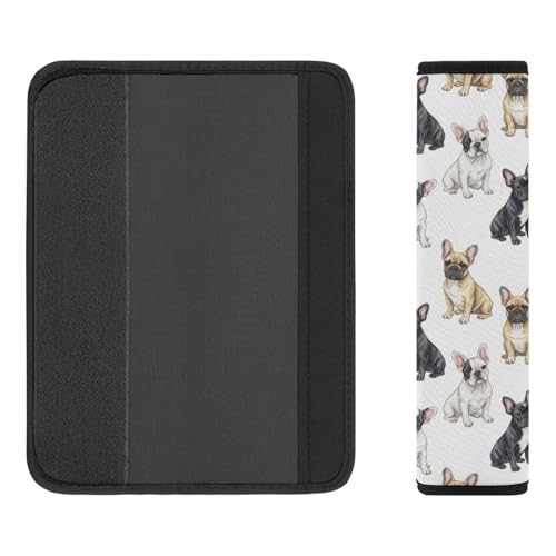 Universal Soft and Comfortable French Bulldog Dog Seat Belt Shoulder Pad for Girls and Boys, Most Cars, 2 Pack Seat Belt Covers Cushion Shock Absorption - color: Pattern 1269