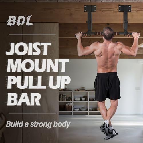 Wall Mounted Pull Up Bar Multifunctional Chin Up bar for Home Gym | Heavy Duty Multifunctional,Power Tower Set,Training Equipment Fitness Dip Stand,Supports to 440 Lbs - color: Joist Mount Pull Up Bar