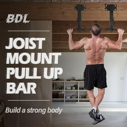 Wall Mounted Pull Up Bar Multifunctional Chin Up bar for Home Gym | Heavy Duty Multifunctional,Power Tower Set,Training Equipment Fitness Dip Stand,Supports to 440 Lbs - color: Joist Mount Pull Up Bar