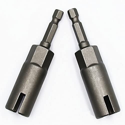 Deep Power Wing Nut Driver for Panel Nuts Screws Eye,2PCS | 1/4 Inch Hex Shank Slot Wing Nut, Drill Bit Socket Wrenches Tool for Q-Hanger C Hook Bolt