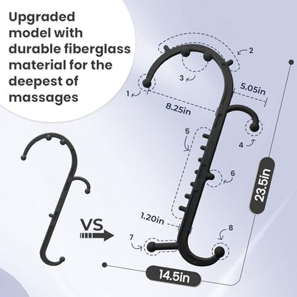 Ranarose Deep Tissue Back & Neck Massager - Back Massager Stick for Pain Relief, Muscle Knot Remover, Trigger Point Massage Tool for Full Body, Shoulders, Legs - Pressure Point Massage Tool (Black) - color: Black