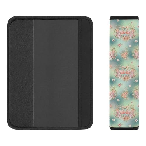 Soft Padded Car Seat Belt Pad for Elderly Support, Stroller Pushchair High Chair, 2 Pack Flamingo Animal Floral Shoulder Harness Cover Anti-Slip Pad - color: Pattern 689