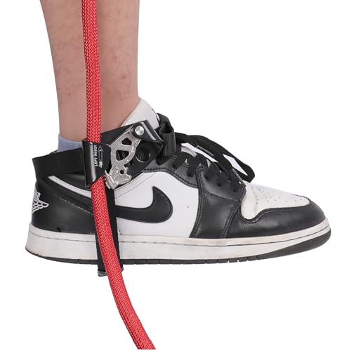 Foot Ascender, Outdoor Rock Climbing Tree Arborist, Mountaineering Rappelling Equipment Climbing Device for 8-13mm Rope（Left Black+Right Orange）