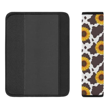 Soft Padded Car Seat Belt Pad for Elderly Support, Stroller Pushchair High Chair, 2 Pack Cow Print Sunflower Shoulder Harness Cover Anti-Slip Pad - color: Pattern 284
