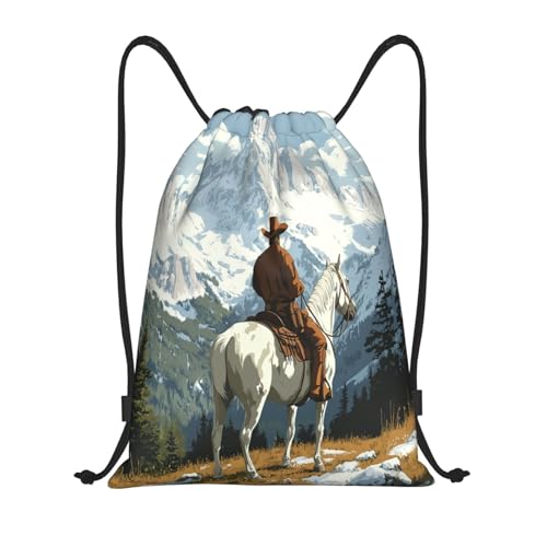 Drawstring Sports Backpacks - Lightweight Swim Gym Bags for Women Men String Sackpack for Beach Travel Yoga(Small, West Cowboy) - color: West Cowboy, size: Small