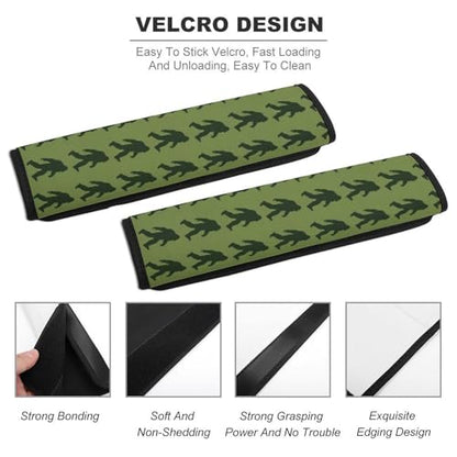 1 Pair Universal Soft and Comfortable Car Seat Belt Pad for Girls and Boys, Most Cars, Big Foot Sasquatch Green Harness Pads Strap, Neck and Shoulder Support - color: Pattern 224