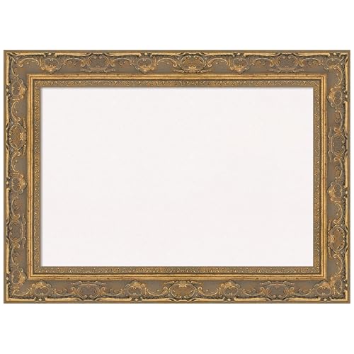 Amanti Art White Cork Board for Wall, 16x22 Vision Board with Gold Frame, Small Corkboard Office Decor for Home Organization, Traditional Corkboard Pinboard to Display Items for Home Organization - color: Filigree Gold, size: 22" x 16"
