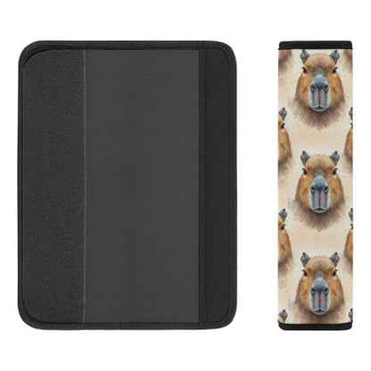 2PCS Breathable Car Seat Belt Pad for Elderly Support, Stroller Pushchair High Chair, Watercolor Capybara Seat Belt Cushion, Anti-Slip Pad - color: Pattern 238