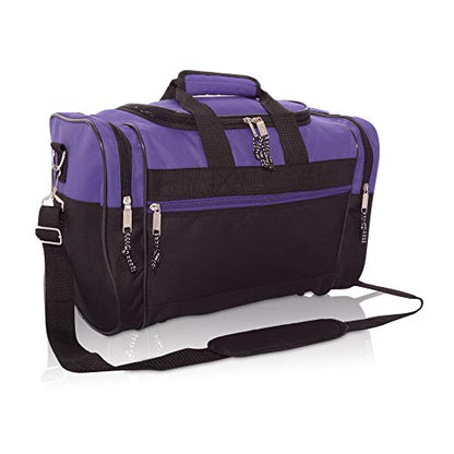 DALIX 17" Blank Duffle Bag Duffel Bag Travel Size Sports Durable Gym Bag - color: Purple