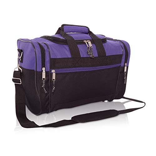 DALIX 17" Blank Duffle Bag Duffel Bag Travel Size Sports Durable Gym Bag - color: Purple
