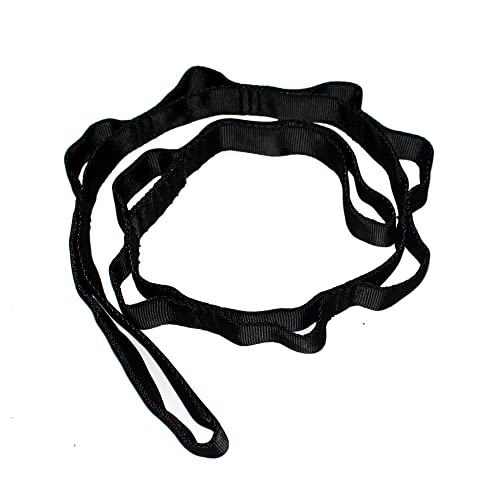 2Pcs 22KN Strong Climbing Strap Daisy Chain Nylon Daisy Chain Adjustable Strap Rope ，Length 110/150/180cmYoga Extend Belt - color: Black, size: 1.8m