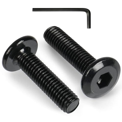 VGBUY M6-1 x 35 mm 40pcs Flat Head Hex Socket Cap Screws Metric M6 Bolts, 304 Stainless Steel 18-8, Black Zinc Plated, Full Thread, with Hex Spanner - size: M6 x 35mm(40pcs)
