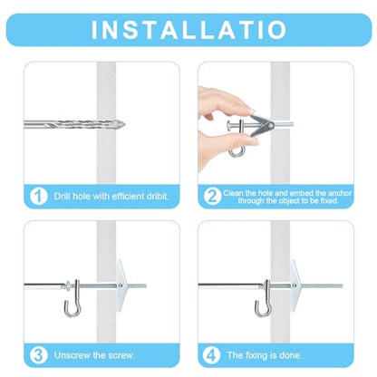 92pcs 3/16 Inch Heavy Duty Drywall Anchors, 23 Sets | Toggle Bolts and Wing Nuts Set for Hanging Lamps Heavy Items, Butterfly Anchors for Ceiling, Sheetrock, Hollow Wall - size: 3/16"-92pcs(23sets)
