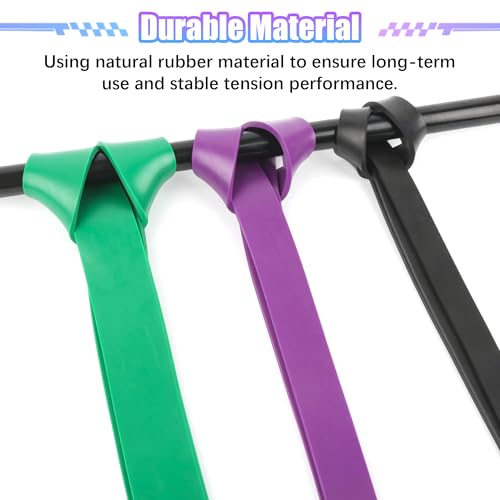 Skin-Friendly Resistance Fitness Exercise Bands 5-125 lbs, Heavy Duty Pull Up Assist Bands, Gym, Yoga, Physical Therapy, Bench Press, Improve Mobility and Strength