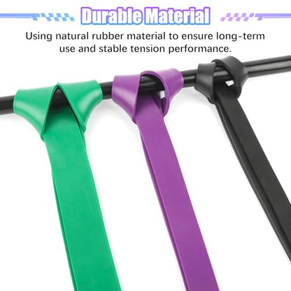 Skin-Friendly Resistance Fitness Exercise Bands 5-125 lbs, Heavy Duty Pull Up Assist Bands, Gym, Yoga, Physical Therapy, Bench Press, Improve Mobility and Strength
