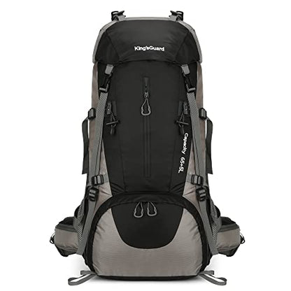 70L Camping Hiking Backpack with Rain Cover Waterproof Backpacking Backpack for Hiking Treeking Climbing Outdoor - color: Black